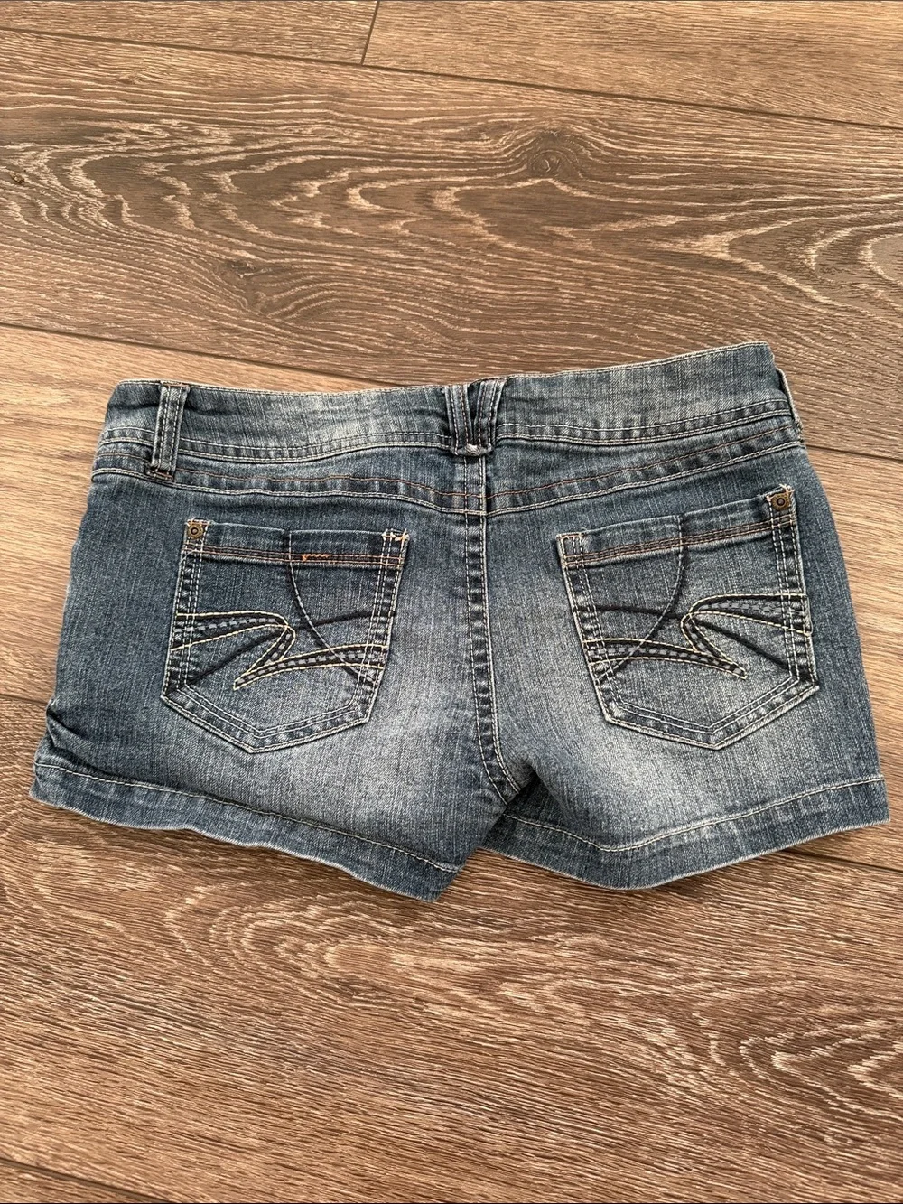 Wallflower Distressed Blue Denim Short Shorts